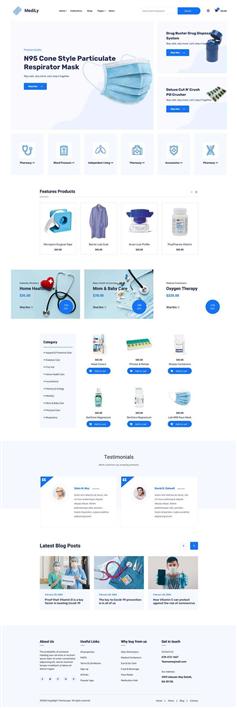 医疗用品电商销售网页ui设计模板html